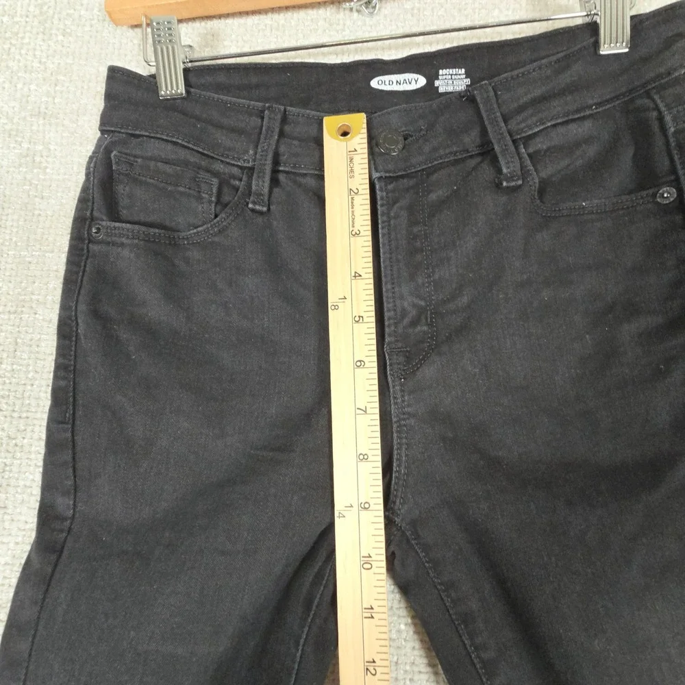 Old Navy Rockstar Super Skinny Black Jeans Built-In Sculpt Never-Fade‎ Size 6